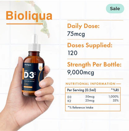 Vitamin D3+K2 Liquid Drops | 60ml
