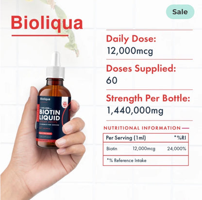 Liquid Biotin Vegan Vitamin Drops | 60ml | 1440mg